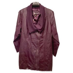 Leather IMAN Platinum Collection Plus Size Purple Coat  Size 2X NWT